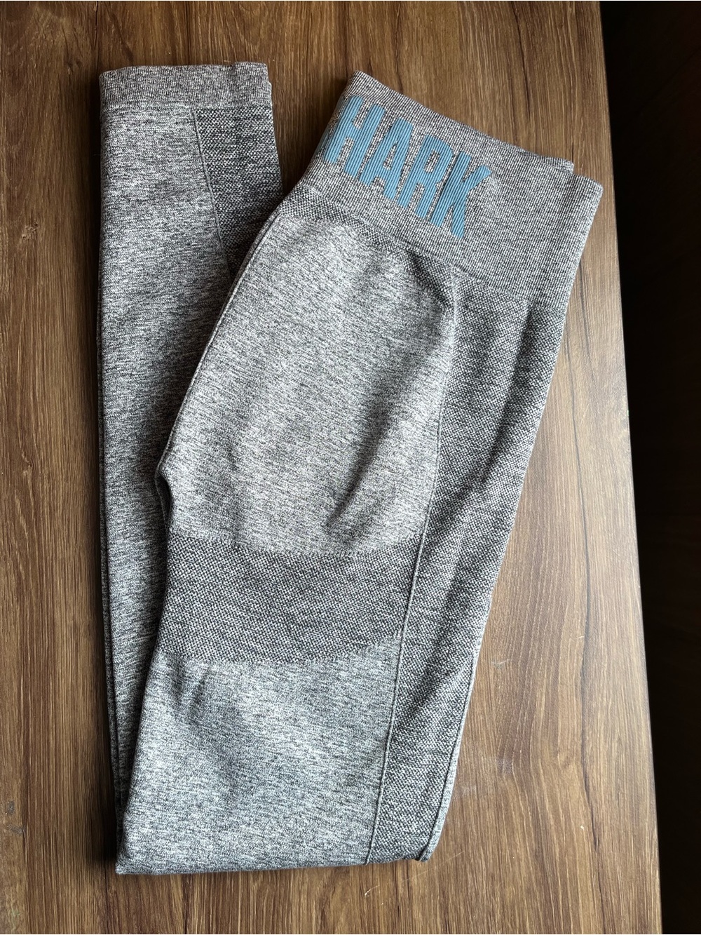 Gymshark Heather Grey Sculpting Leggings with Blue Logo